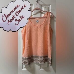 Old Navy Women’s Size XL Peach Patterned Silky Tank Top